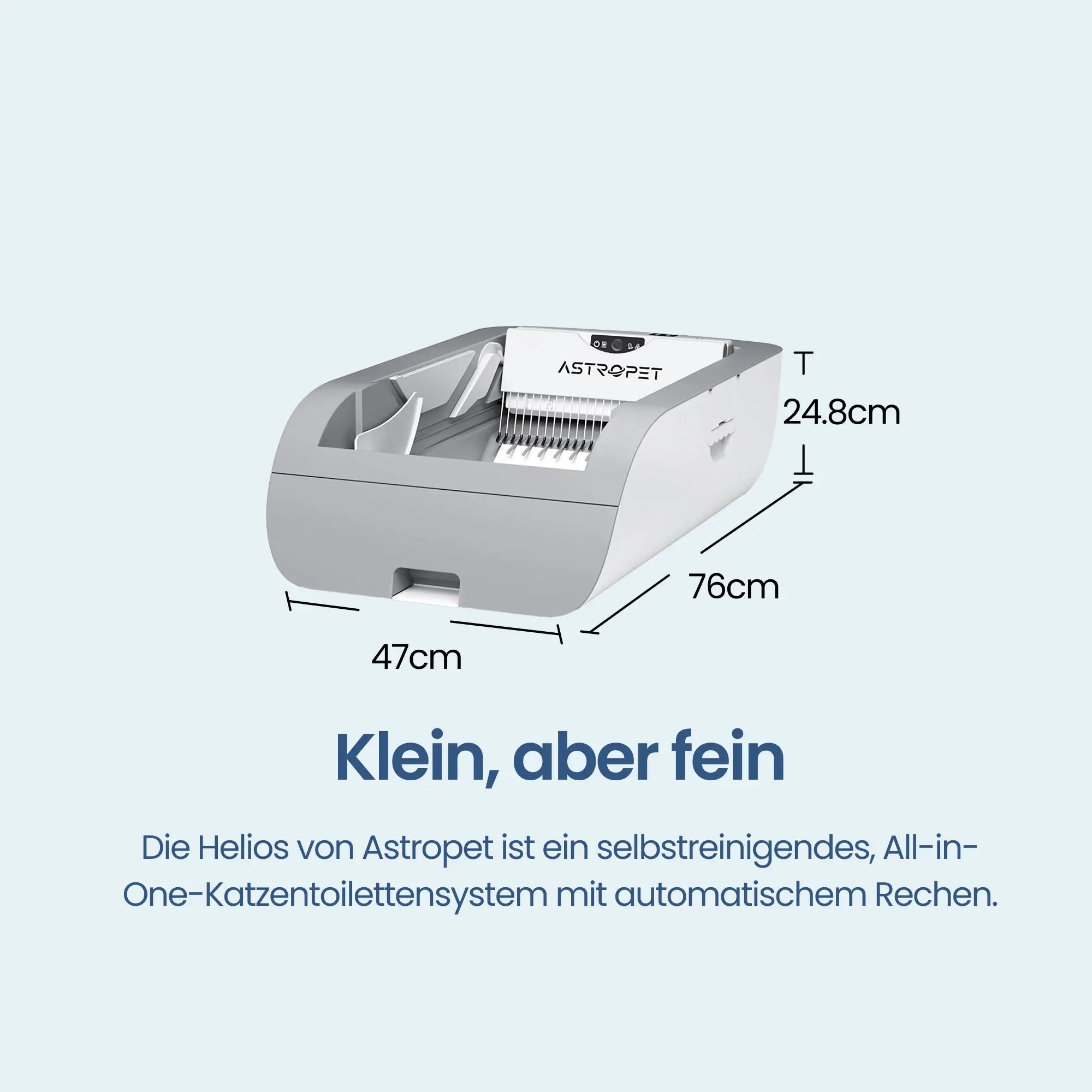 Helios - self -cleaning cat toilet button -controlled