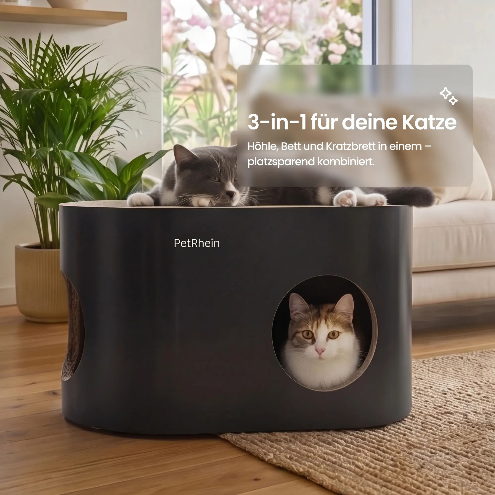 Safari Lodge cat cave with scratching board