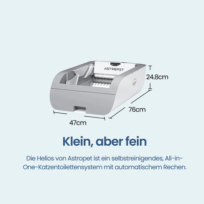 Helios - self -cleaning cat toilet button -controlled