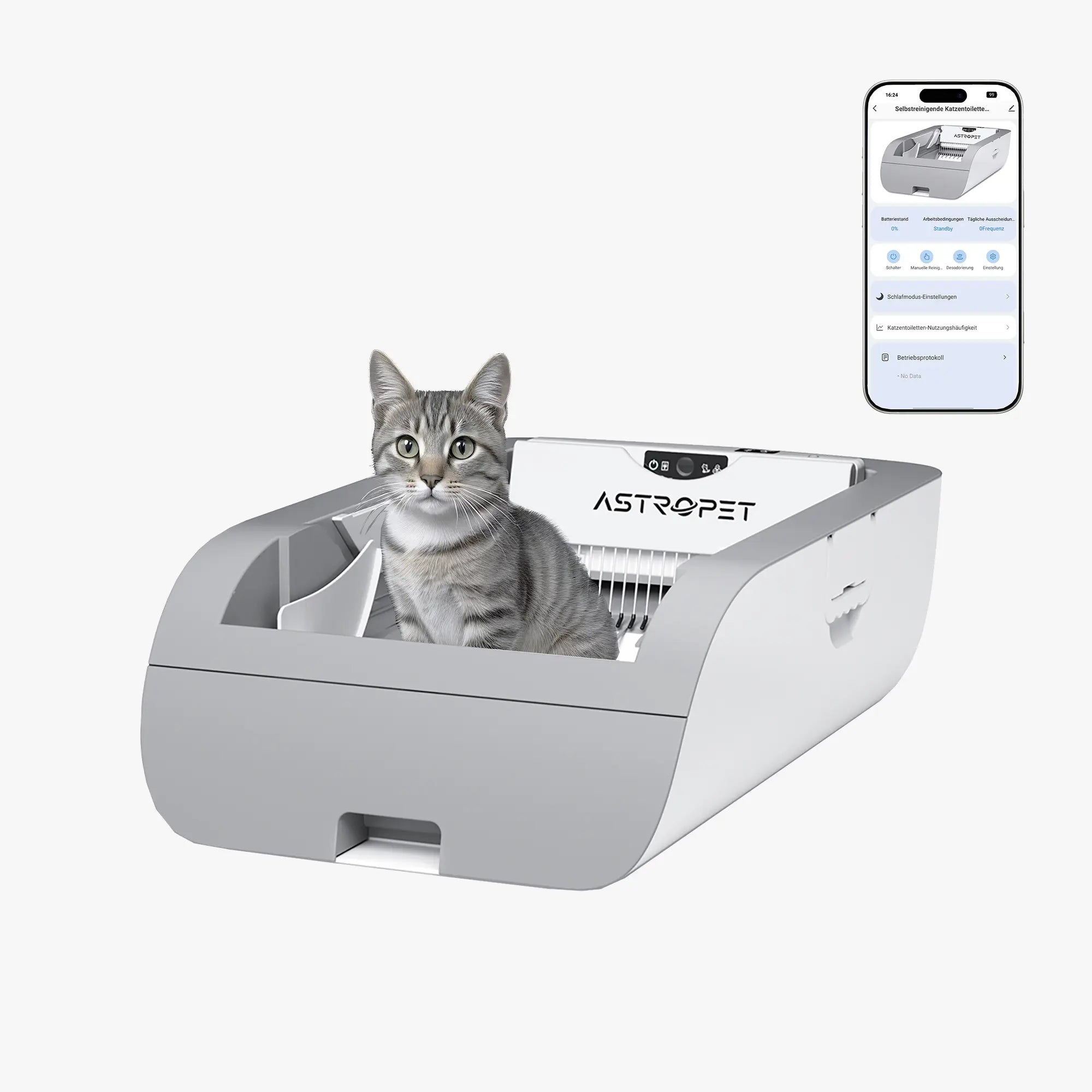 Helios - Selbstreinigende Katzentoilette + Smart App