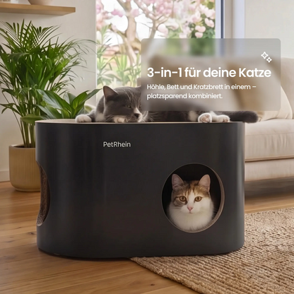 Safari Lodge cat cave with scratching board 