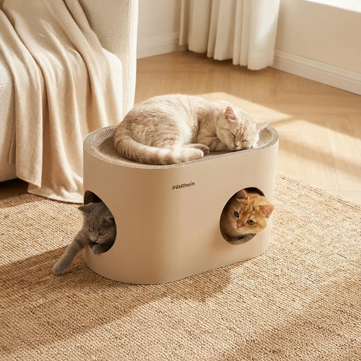 Safari Lodge cat cave with scratching board 